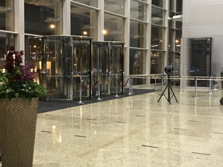 Acoustic improvement work for lobby and exhibition booth